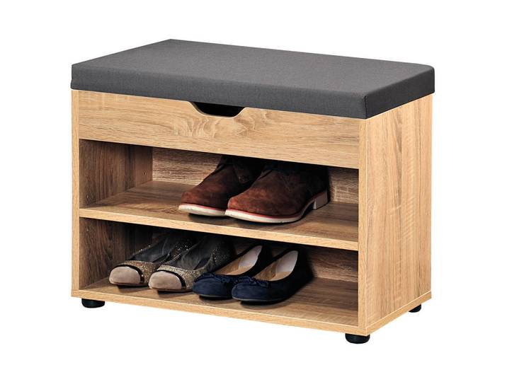 Schuhregal Holz, Beige, 60x45x30 cm, Garderobe, Schuhaufbewahrung, Schuhregale