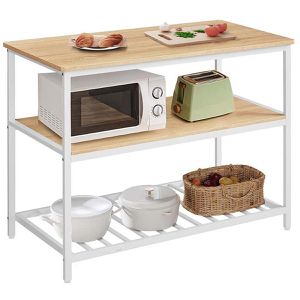 Vasagle Küchenregal KKI001W09, eiche, mit Arbeitsplatte, 120 x 90 x 60cm
