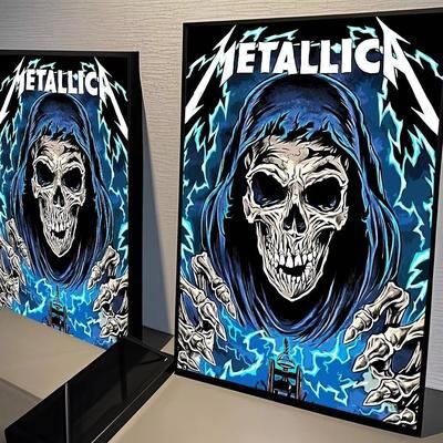 Inspired Finds Metallica Classic Band Poster Canvas Wall Art For Living Room Decor death Magnetic Magnetic Field Cover 16.54x11.81in (no Frame)