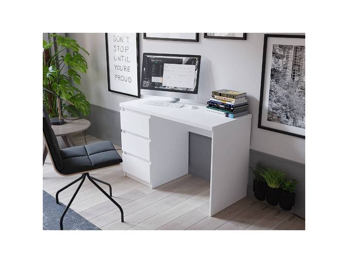 home24 Bureau Norai 108 x 73 x 50cm wit