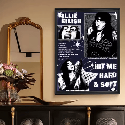 Inspire Picks Billie Eilish Vintage Kraft Poster Retro Aesthetic Music Wall Decor zlh4097 30x40cm Unframed
