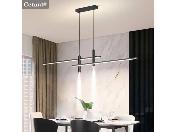 Lampe suspendue LED intelligente avec télécommande, température de couleur réglable, luminosité réglable, lampe suspendue pour salon, restaurant, éclairage domestique
