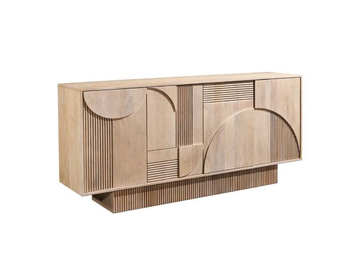 Buffet en bois massif de manguier clair 170x80x38cm