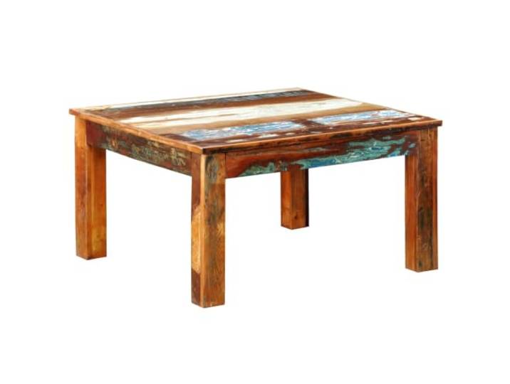 Roanoer Couchtisch Altholz Massiv Quadratisch 80x80cm Wohnzimmertisch Handgefertigter Beistelltisch aus Bunt-Holz im Vintage-Stil. Ideal als Kaffeetisch für Wohnzimmer oder Lounge.