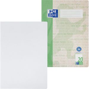 Oxford Schulheft 400159475, mit Linienblatt, ab 1. Klasse, A4, blanko, 16 Blatt, 90 g/m² Recyclingpapier, Lineatur 20