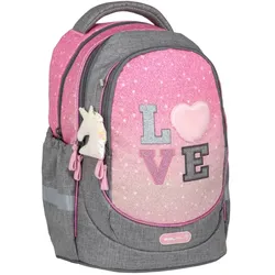 Belmil Schulrucksack "In love fashion - Gray" mit Brustgurt 19 Liter