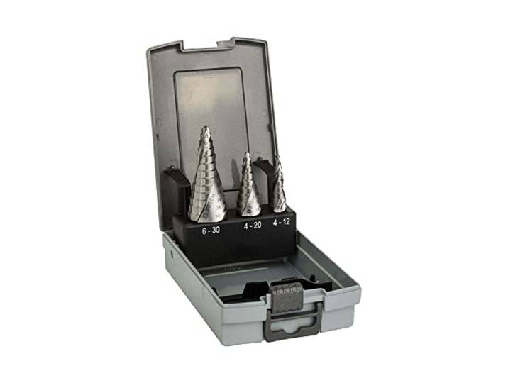 Bosch Professional 2608587426 Assortiment de fraises étagées queue 3 pans Longueur 66\,5/70\,5/93\,5 mm Exécution HSS