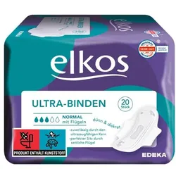elkos Damenbinden »Normal mit Flügeln« 20 Stück