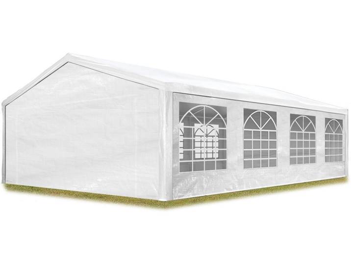 TOOLPORT Tente de réception 5x8 m pavillon Blanc bâche PE 350 N imperméable Tente de Jardin