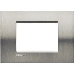 Legrand LNA4803ACS Abdeckrahmen LIVINGLIGHT für Kompaktinstallation, 3-modulig, Farbe: Stahl