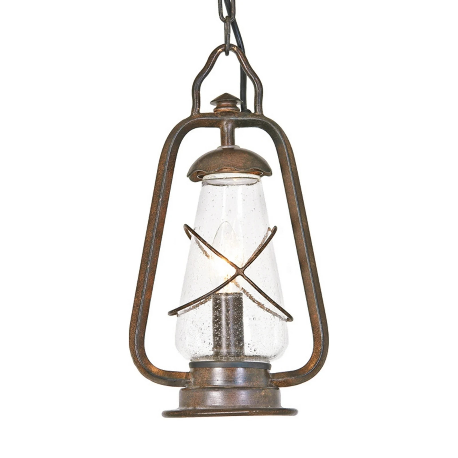 Elstead MINERS buiten hanglamp, brons/helder, IP43, diameter: 37 cm