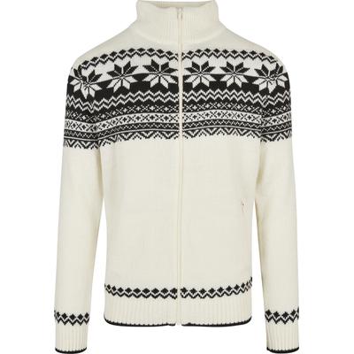 Cardigan BRANDIT "Brandit Herren Cardigan Norweger", Herren, Gr. 5XL, schwarz-weiß (weiß), 100% Polyacryl, mehrfarbig, normal, Rundhals, Strickjacken