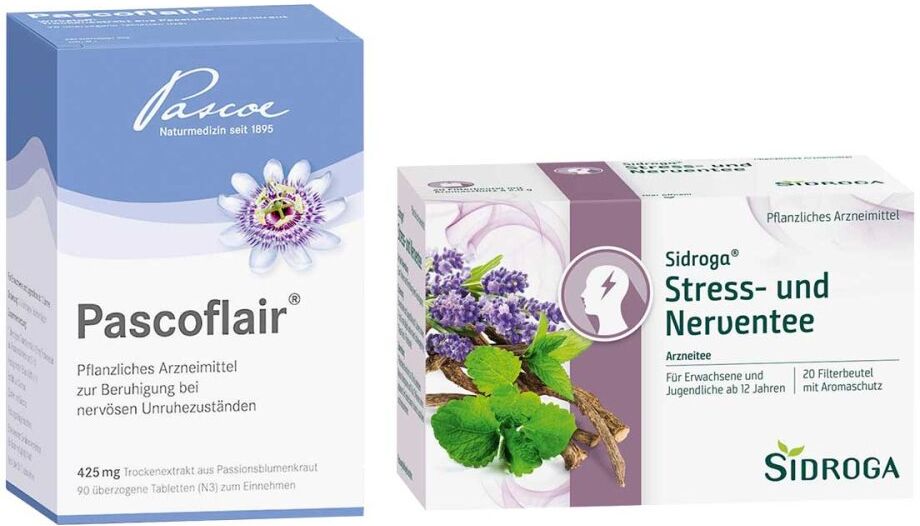 Pascoflair Beruhigungstabletten + Sidroga Stress- & Nerventee