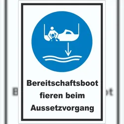HB-Druck Bereitschaftsboot fieren beim Aussetzvorgang Aufkleber A9 (37x52mm)