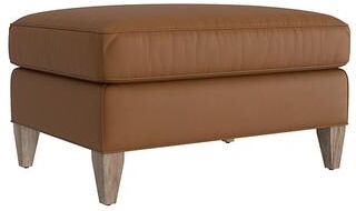 Cameron Leather Ottoman - Saddle Leather, Saddle Latte - Ballard Designs