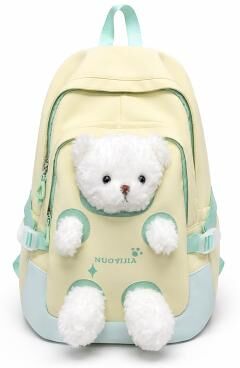 LightInthebox Kindergarten Elementary Girls Teddy Bear Backpack, Cute Lightweight School Bag with Plush Design for Daily School Travel