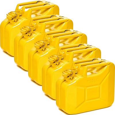 BW® Kraftstoffkanister Metall Benzinkanister 5x 10 Liter - Gelb - RAL 1018 - TÜV-geprüft und UN-Zulassung - Made in Europe