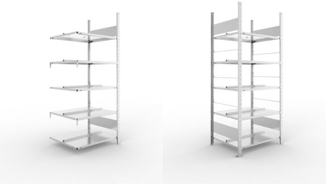 Meta Set Büro-Anbauregal S3 COMPACT, 1850x750x600 mm doppelseitig mit 5 Böden + Büroregal S3 COMPACT, 1850x1000x600 mm doppelseitig mit 5 Böden + Büroregal S3 COMPACT, 1850x1250x600 mm doppelseitig mit 5 Böden + Büroregal S3 COMPACT, 1850x750x600 mm doppe