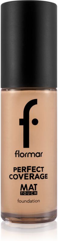 flormar Perfect Coverage Mat Touch Foundation mattifying foundation for combination to oily skin shade 301 Soft Beige 30 ml