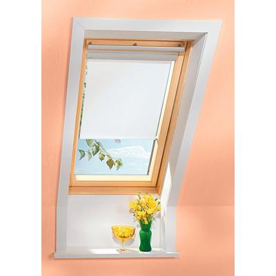 Dachfensterrollo VELUX "mit Haltekrallen RHL 200 1086", beige (hellbeige), 204 206, Aluminium, Polyester, Rollos, Lichtregulierung und Privatsphäre