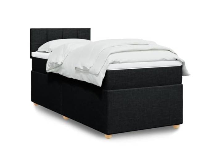 RJPLMFV Lattenrost mit Matratze, Schwarz, 80 x 200 cm, Stoff Individuelle Taschenfedern, abnehmbarer Bezug, waschbar, individuelle Unterstützung, reduziert Bewegungen