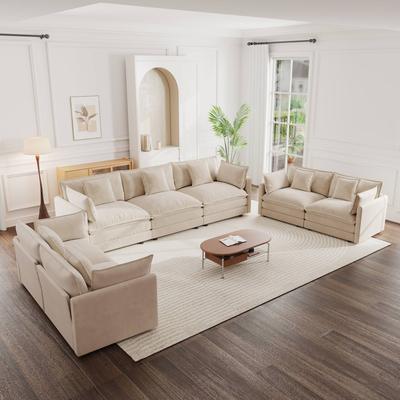 Loedds 3-Piece Chenille Sofa Set with Two Loveseats and a 3-Seat Sofa