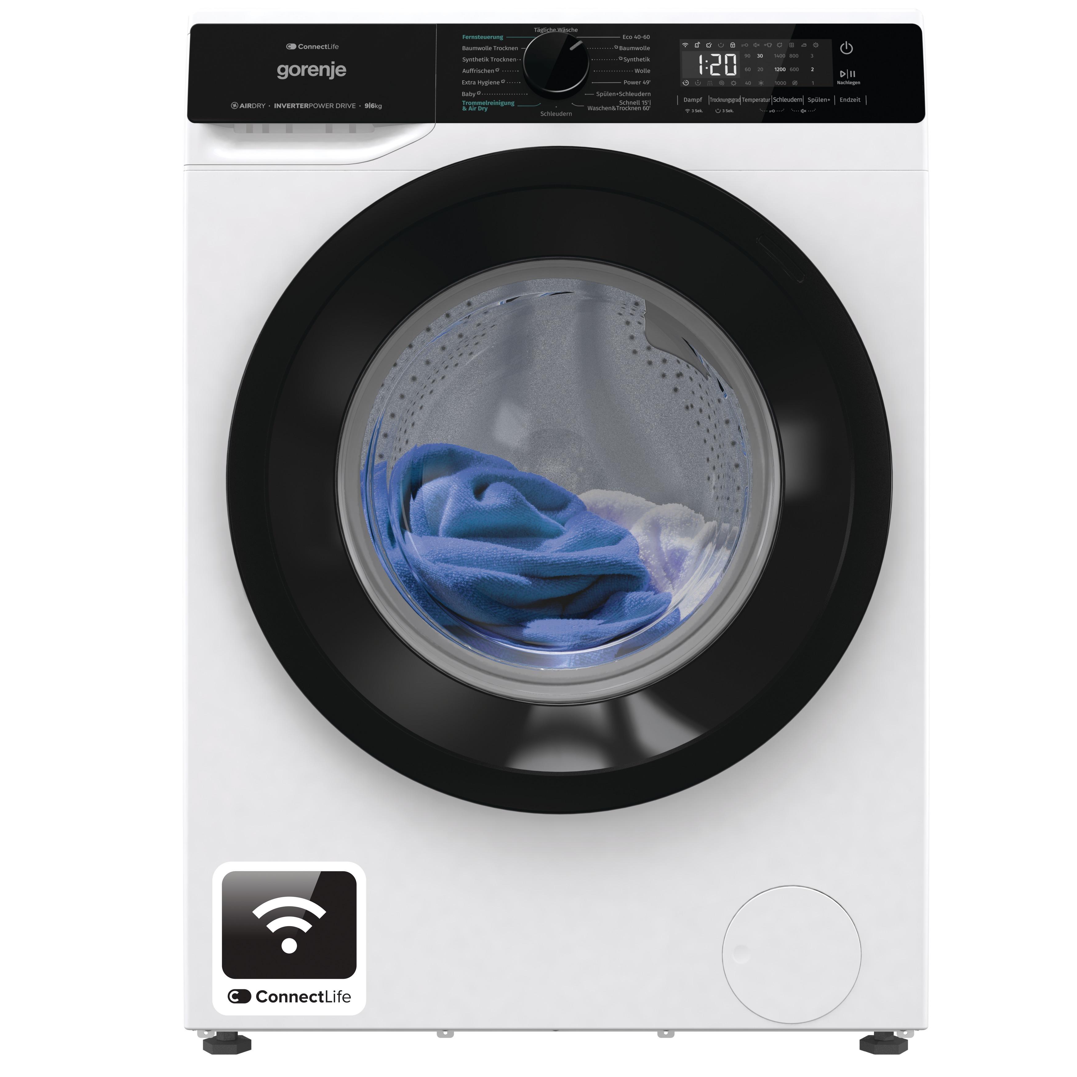 Gorenje WD2PA964ADW1/DE Waschtrockner, 9kg Fassungsvermögen, 6kg Trocknen, Wifi-Funktion, Weiß