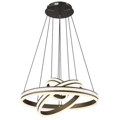 GLOBO LIGHTING LED Pendelleuchte "GROUNI", silber (titanfarben gebürstet), 3, Ø 60cm H: 120cm, Leuchten, Hängelampe/Hängeleuchte/Wohnzimmer/Esstisch/elegant, LED Pendelleuchte