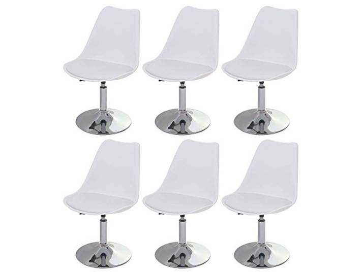 Mendler 6X Chaise pivotante Malmö T501\, réglable en Hauteur\, Cuir synthétique - Blanc