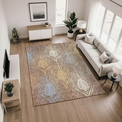 Addison Rugs Premium Washable Super Soft Peacock Feathers Mayfield Rug