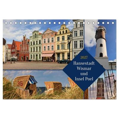 Hansestadt Wismar und Insel Poel (Tischkalender 2027 DIN A5 quer), CALVENDO Monatskalender