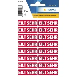 HERMA Hinweisetikett 15036 12,5x40mm Eilt sehr rt 320 St./Pack