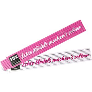Tox Zollstock 09969002, Holz, 2m, Gliedermaßstab, weiß / pink