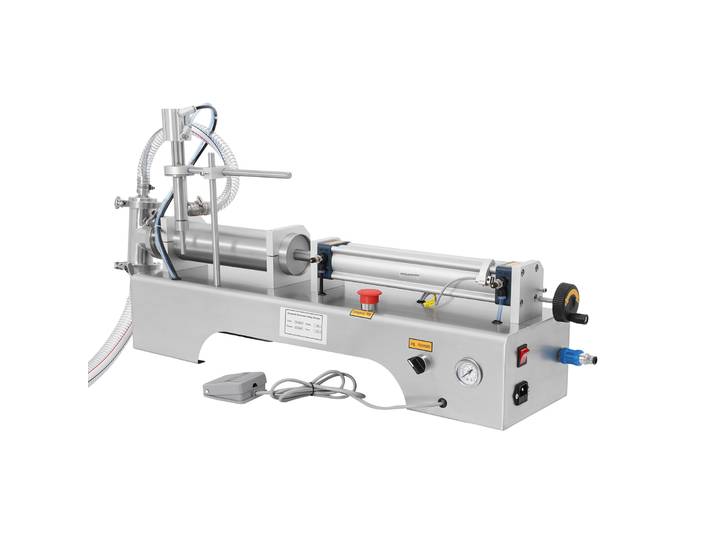Machine de remplissage de liquides pneumatique horizontale 100-1000 ml, remplisseuse de bouteilles de liquides 40 bouteilles/min, précision ≤±1%, machine de remplissage de bouteilles de liquides
