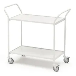 Tischwagen max. 150 kg mit 2 Griffen grau, 1024x460x946 mm Laminat Transporttisch mit hellgrauen Gestell