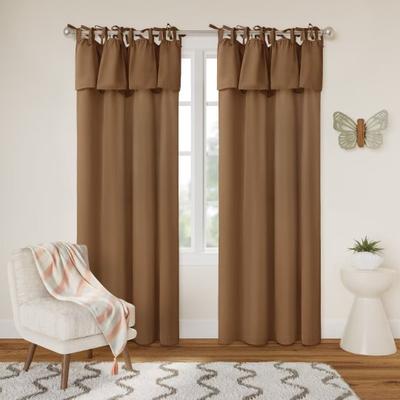 Awesome Home Recycled Cotton Blend Ruffle Tie-Top Curtain Pair