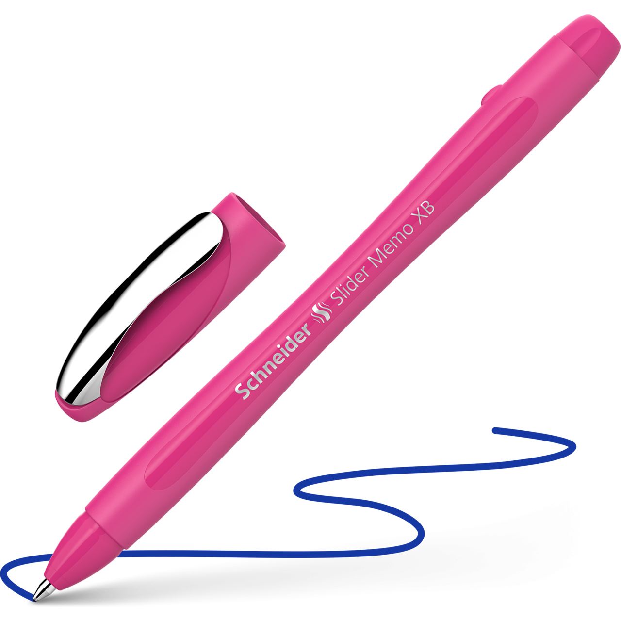 Schneider Kugelschreiber Slider Memo power pink, Schreibfarbe: blau, 1 St.