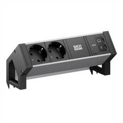 Bachmann DESK2 ALU BLACK 2xCEE7/3 BM0022046