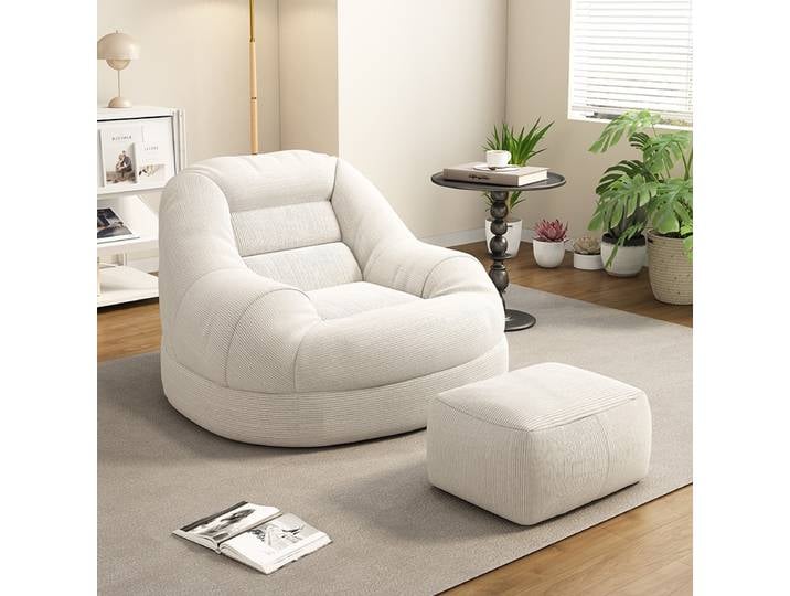 Fauteuil-canapé en velours côtelé pour la maison, idéal pour les espaces détente, les coins nid, les balcons, les chambres, les salons, les maisons de location et les petits appartements