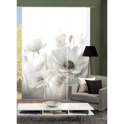 Schiebegardine HOME WOHNIDEEN "3ER SET" Gr. 1, beige (naturfarben), B:60cm H:245cm, Polyester, Gardinen, SET,SEIDENOPTIK,DIGITALDRUCK