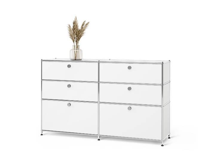 Tchibo - Kommode Metall »Cn3« mit 6 Schubladen - 152x40x84,5cm - chrom -