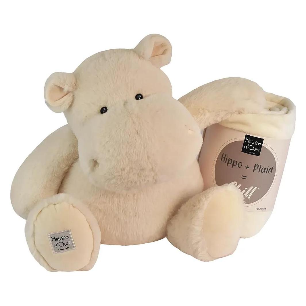 Doudou et Compagnie Hippo mit Kuscheldecke beige, 45cm (45 cm) (HO3285)
