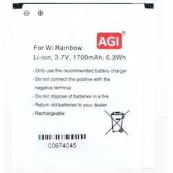 AGI 67029 - Akku - Wiko - Schwarz - Lithium-Ion (Li-Ion) - 1700 mAh - 3,7 V, Smartphone Akku