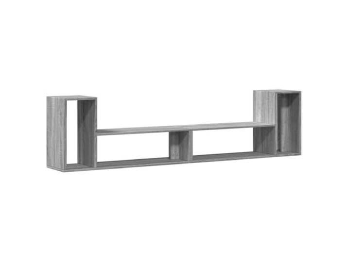 Favemtsl 2er-Set TV-Schrank Grau Sonoma 100x30x50 cm Holzwerkstoff Vielseitiges Möbelstück für Schlafzimmer oder Flur mit vier offenen Fächern für Mediengeräte und Dekoration.