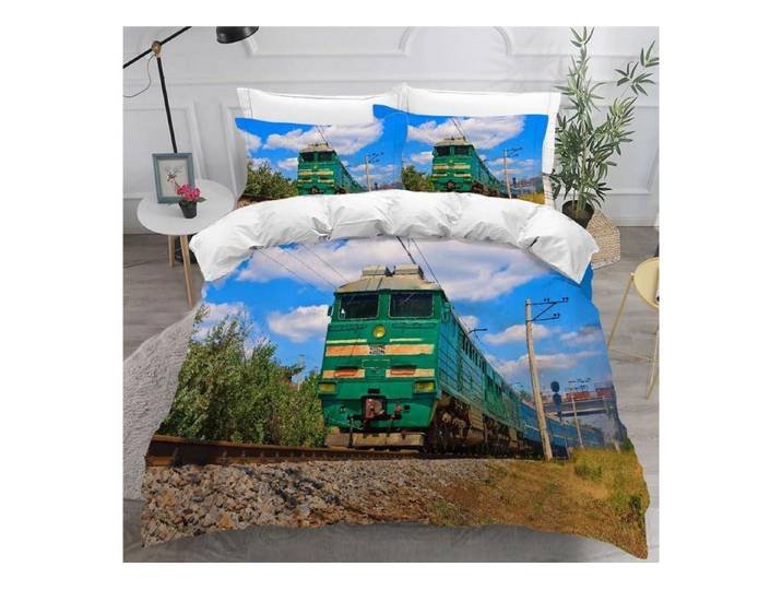 LuxusKollektion Jugendbettwäsche Bettwäsche 155x220 Zug 3D Retro Dampfwagen