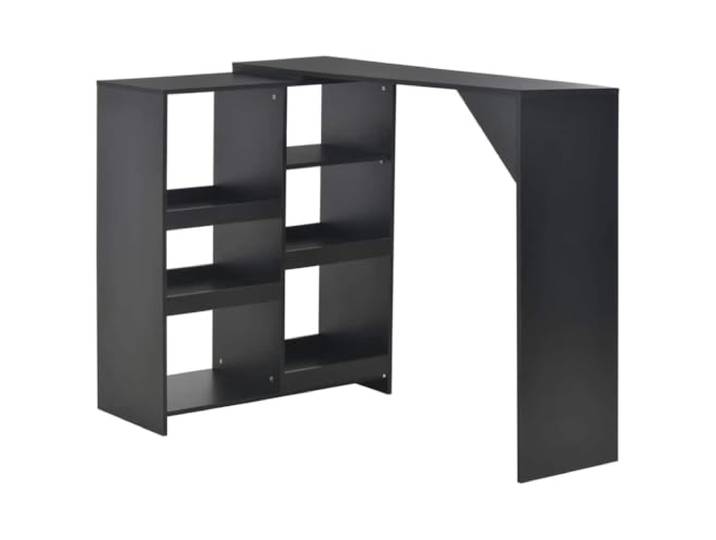 HEFZGDB Bartisch mit Beweglichem Regal Schwarz 138x39x110 cm Stehtisch für Küche Essbereich Platzsparend Modernes Design Langlebig Stabil Holzwerkstoff