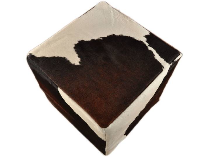 KUHFELL online & NOMAD Fußhocker Kuhfell Hocker Sitzwürfel 40 x 40 x 40 cm 6 Seiten aus echtem Kuhfell, Braun Weiß 6 Schwarz Weiß, Farbecht, Schmutzabweisend, Pflegeleicht