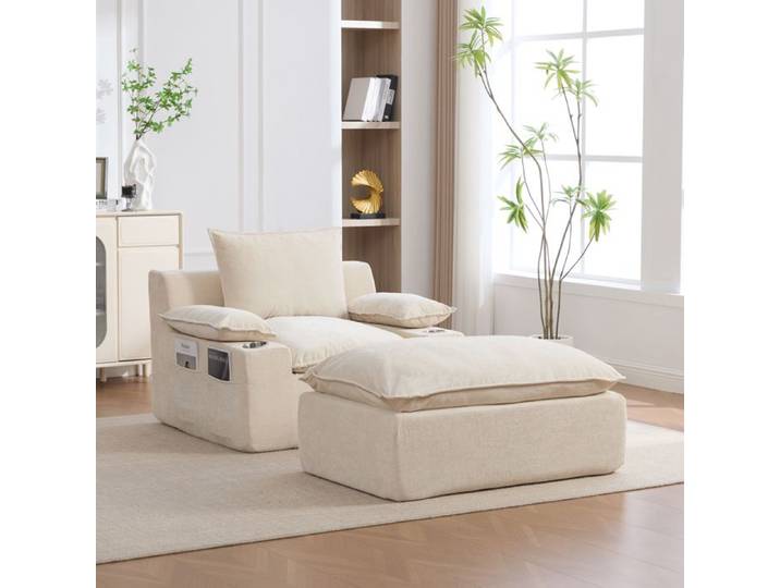 Fauteuil Relax - Chenille douce et résistante - Emballage sous vide pratique - Sans montage nécessaire