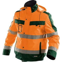 DASSY® Lima Warnschutz Winterjacke - neonorange/flaschengrün - 2XL