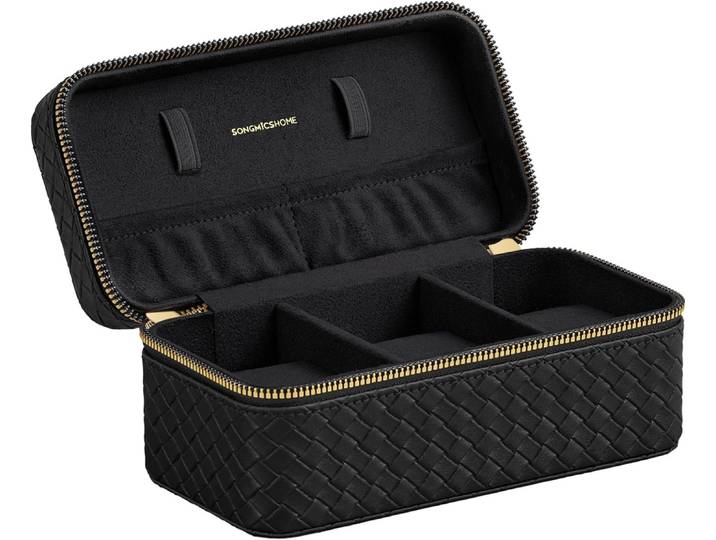 Uhren Aufbewahrung Box für 3 Uhren Schwarz